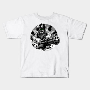 Scary Bunny Military Kids T-Shirt